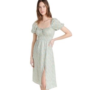 NWT Faithfull The Brand Floral Ditsy Puff Midi Prairie Dress Cottagecore 10
